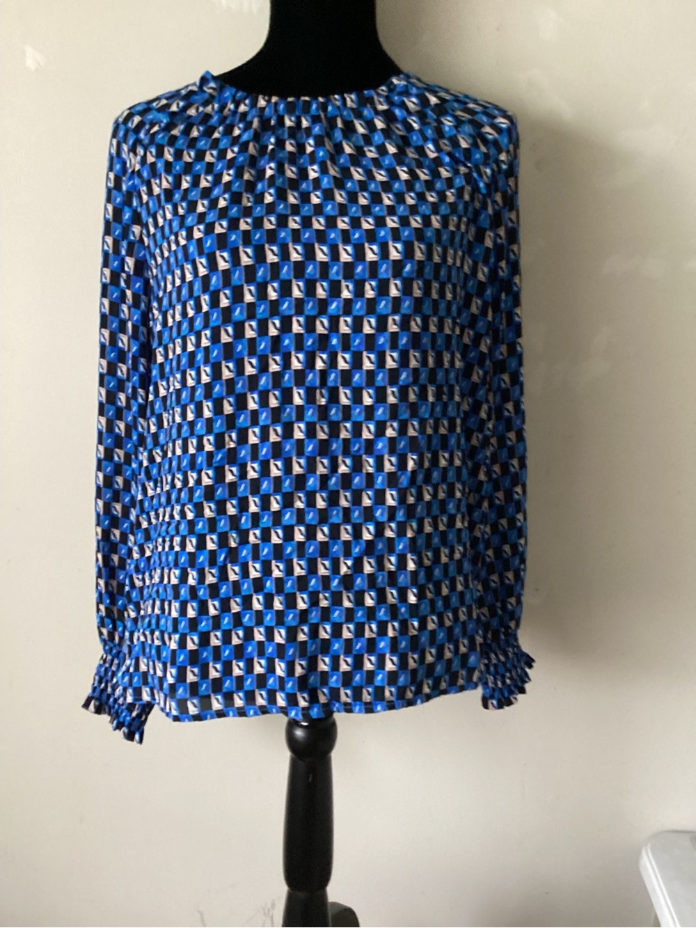 Loft Blue Geometric Print Women's Blouse